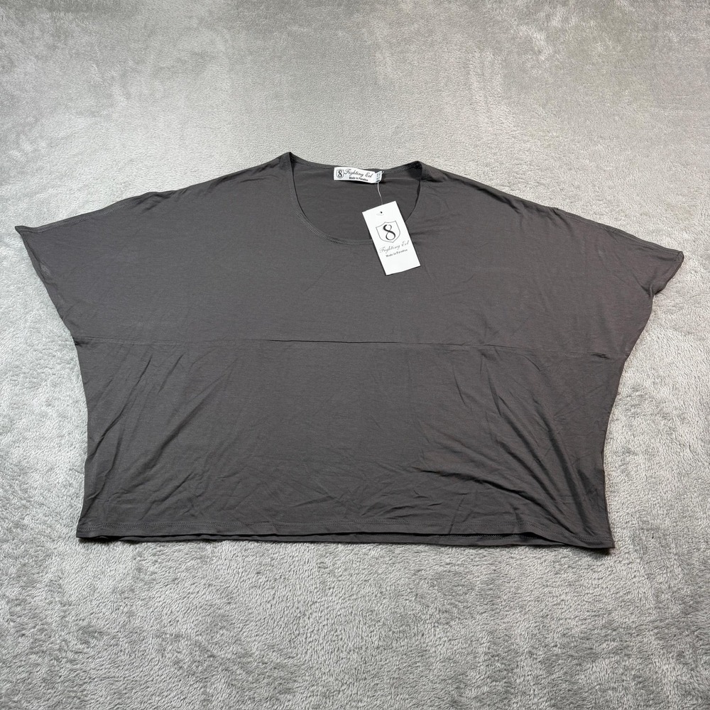 Fighting Eel Top Womens OS Gray Tango Dolman Oversized Bamboo Jersey Hawaii NWT